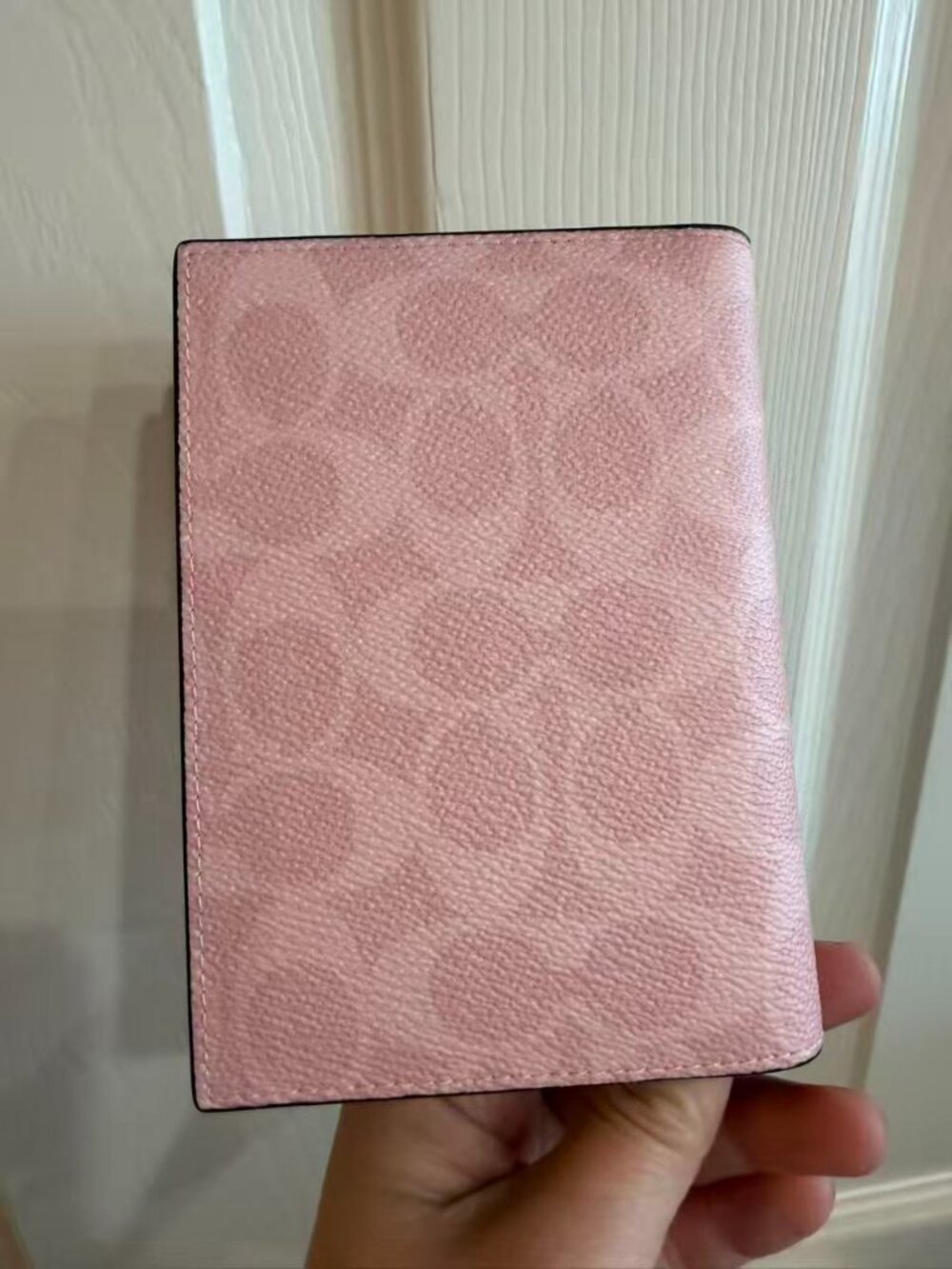 NWT Coach Signature Passport Card Case Powder Pink CW170